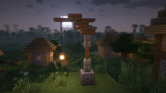 Minecraft Hanging Lantern Lamp – Pixel Block LED Night Light for Bedroom Decor